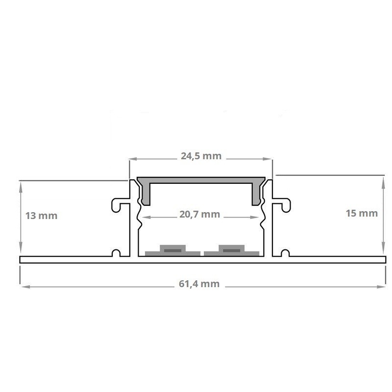 Profilé aluminium encastrable à carreler pour ruban LED - E22 - CRAFT