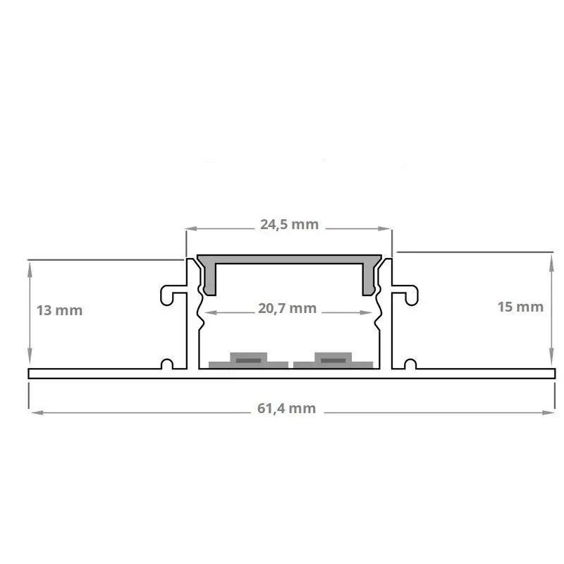 Profilé aluminium encastrable à carreler pour ruban LED - E22 - CRAFT