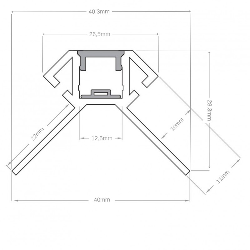 Profilé aluminium encastrable à carreler pour ruban LED - E24 - CRAFT