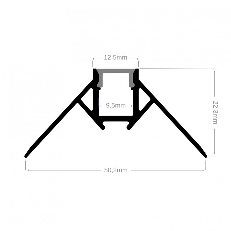 Profilé aluminium à plâtrer pour ruban LED - E27- CRAFT