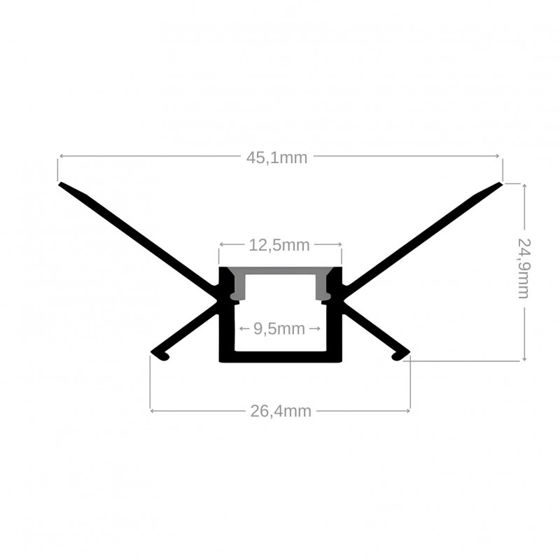 Profilé aluminium encastrable à plâtrer pour ruban LED - E28 - CRAFT