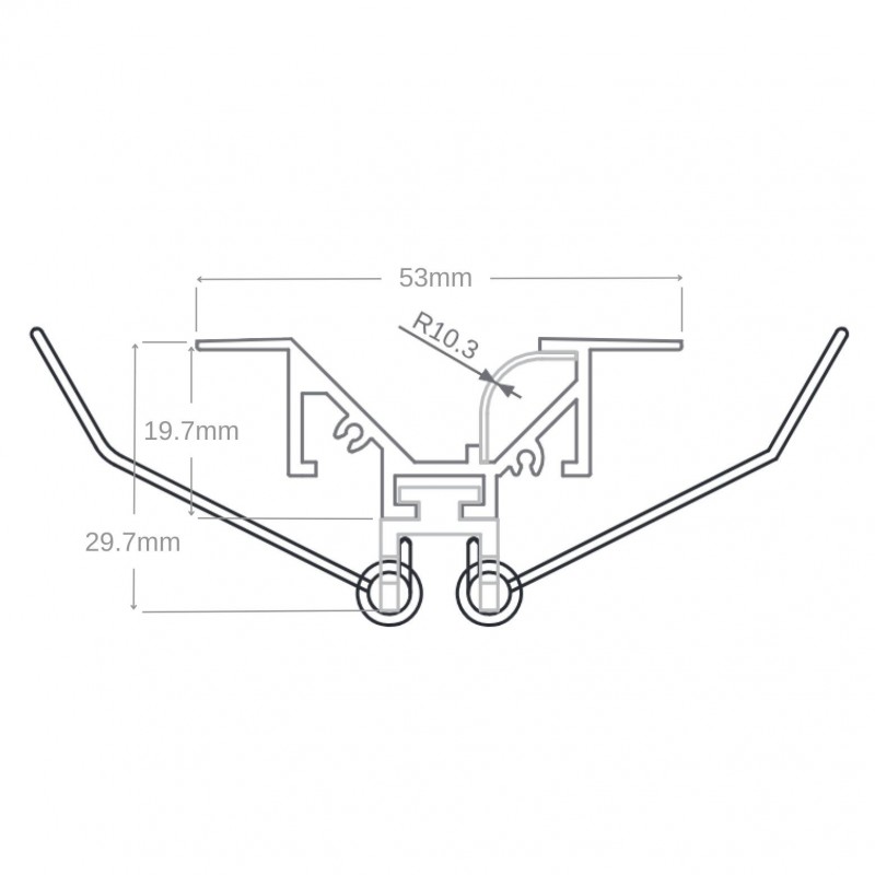 Profilé LED aluminium corniche encastrable – CRAFT – M05 - Diffuseur transparent
