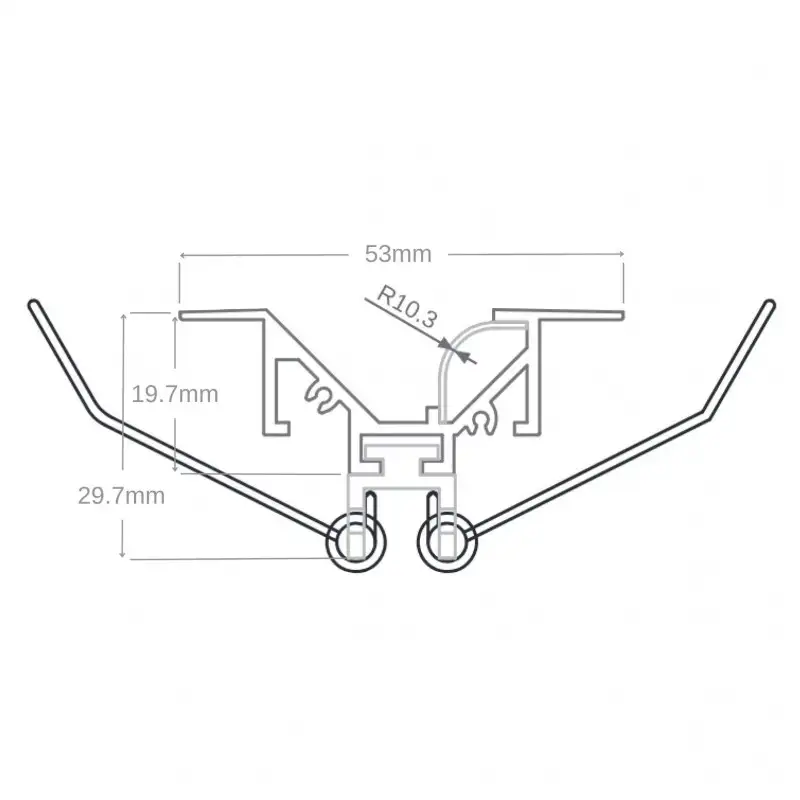 Profilé LED aluminium corniche encastrable – CRAFT – M05 - Diffuseur transparent