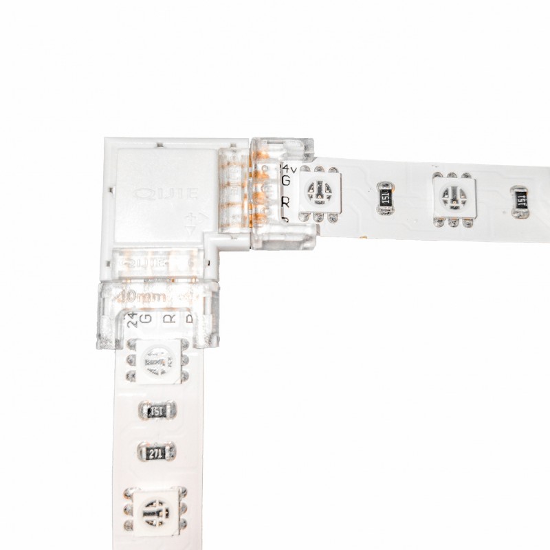 Jonction ruban LED RGB IP20 8-10mm Click en L max 120LEDs/m max 24A