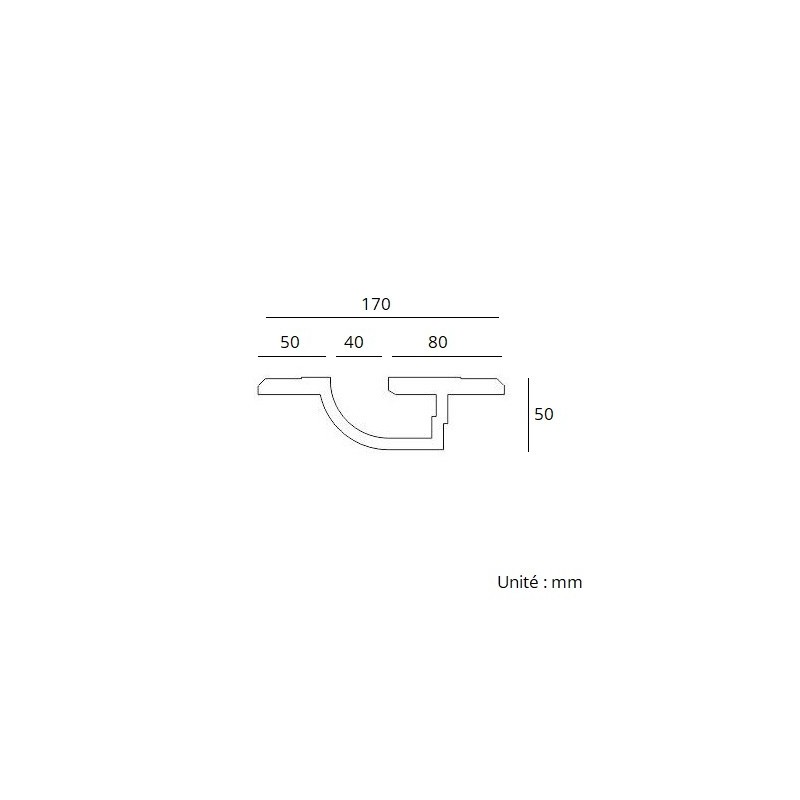 Profil linéaire en plâtre pour ruban LED – 1M STAFF