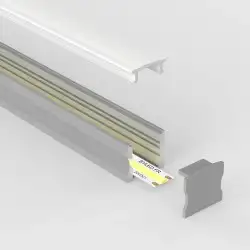 Profilé en applique gris aluminium pour ruban LED