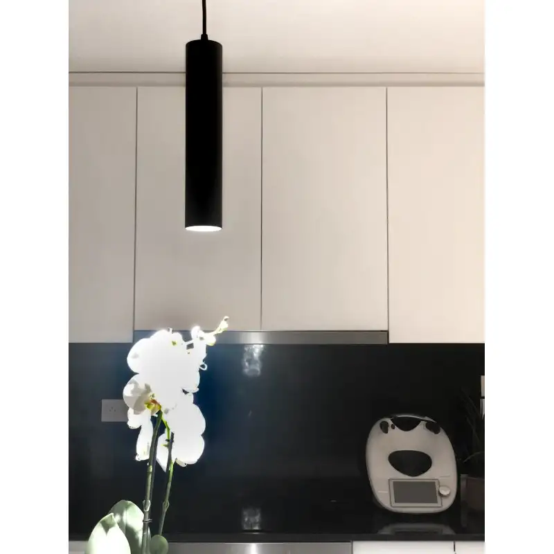 Luminaire suspendu GU10 115cm - noir sablé