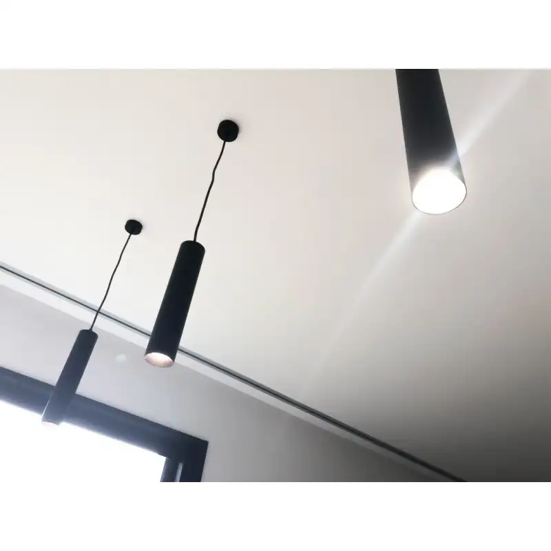 Luminaire suspendu GU10 115cm - noir sablé