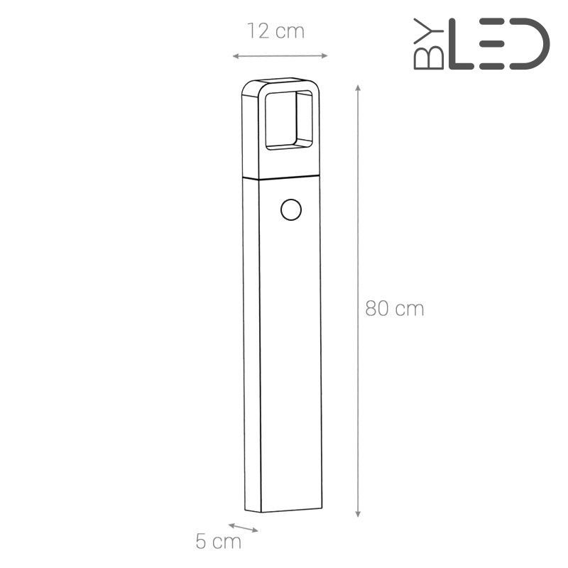 Borne LED extérieure Anthracite - 6 Watts - ICONE - 80 cm