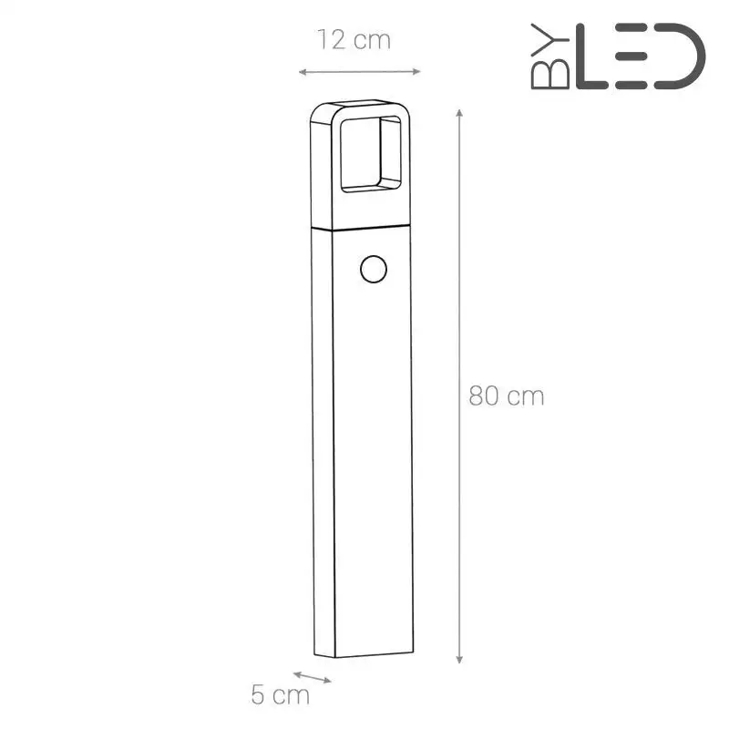 Borne LED extérieure Anthracite - 6 Watts - ICONE - 80 cm