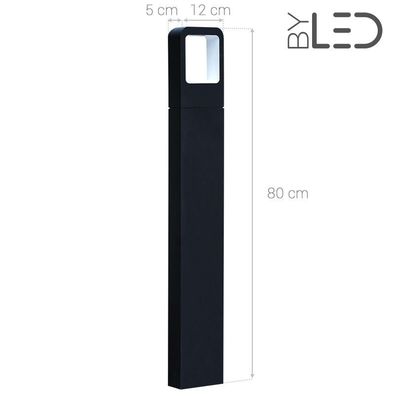 Borne LED extérieure Anthracite - 6 Watts - ICONE - 80 cm