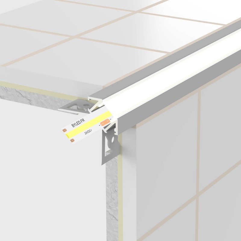 Profilé aluminium encastrable à carreler pour ruban LED - E24 - CRAFT