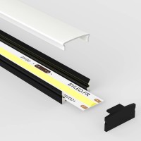 Profilé aluminium noir en applique pour ruban LED - C66 - CRAFT