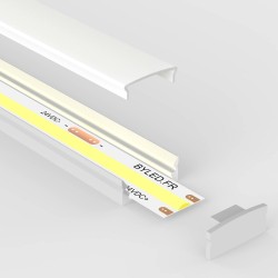 Profilé aluminium blanc en applique pour ruban LED
