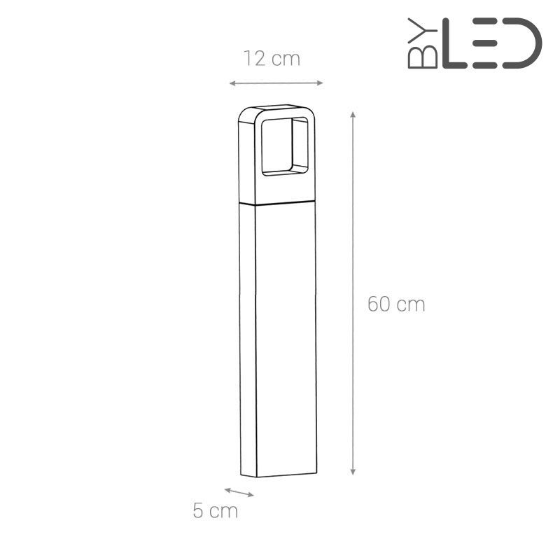Borne LED extérieure Anthracite - 6 Watts - ICONE - 60 cm