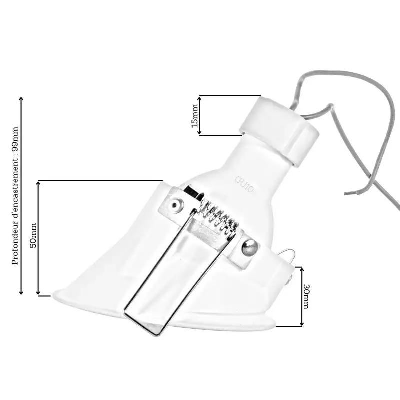 Spot encastrable anti-éblouissement asymétrique IP20 - GU10 - Blanc - Atlas