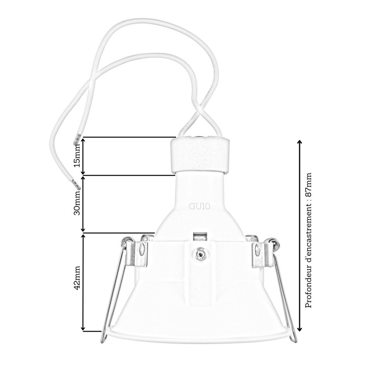 Spot encastrable anti-éblouissement IP20 - GU10 - Noir - Galla
