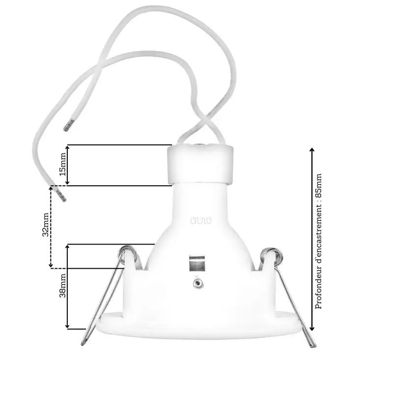 Spot encastrable IP65 pour LED GU10 – CURVE rond – Noir