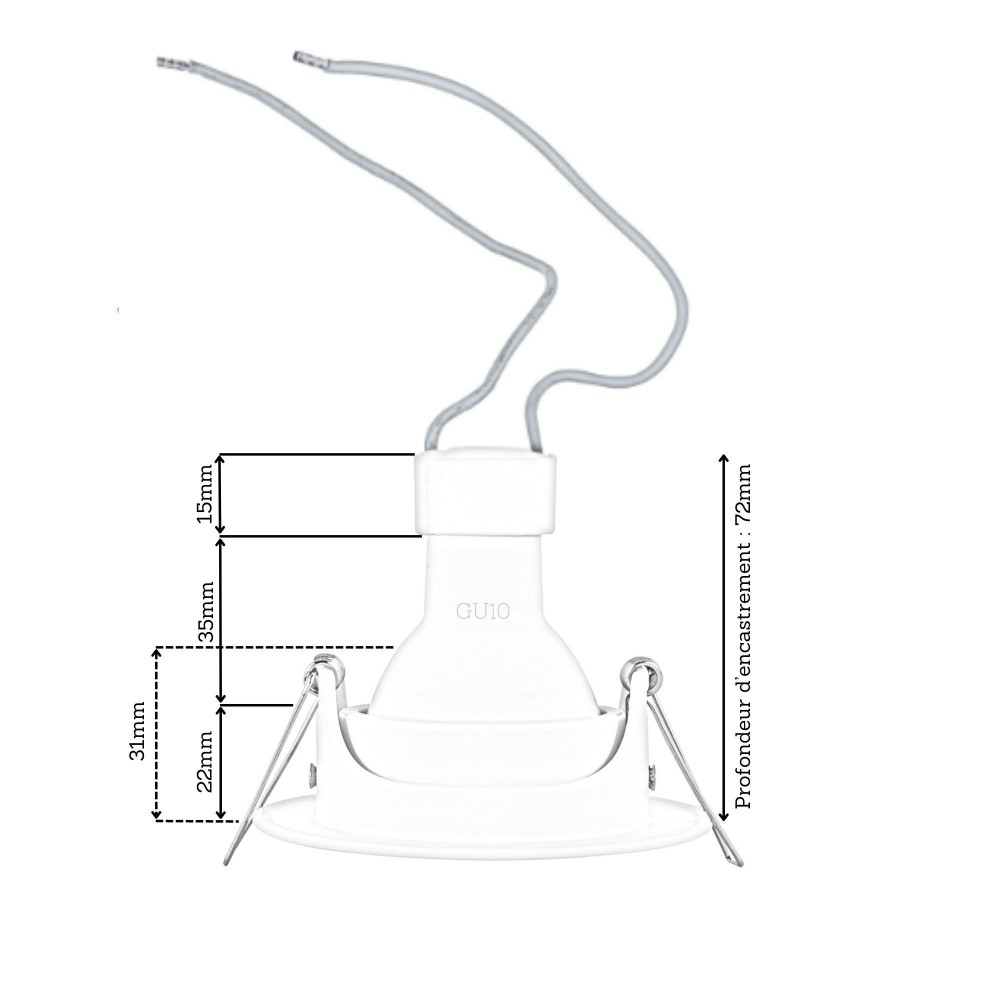 Spot encastrable orientable IP20 pour LED GU10 – COBRA - Noir