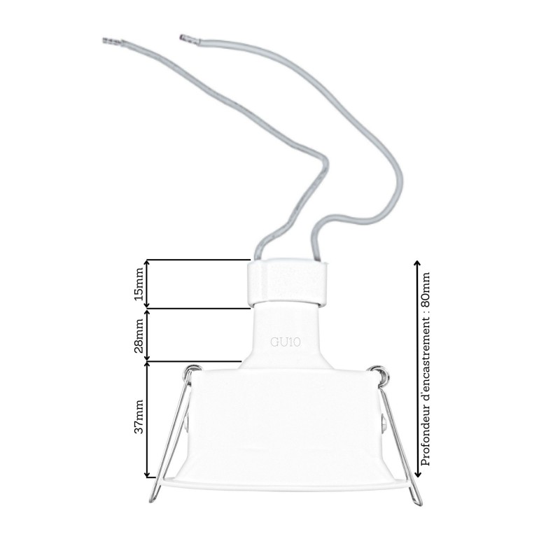 Spot encastrable orientable IP20 pour LED GU10 - OMEGA - Noir