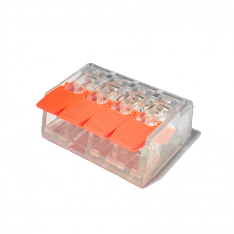Connecteur rapide à levier transparent - 4 pôles