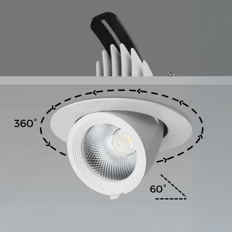 Projecteur LED rond encastrable orientable 360°- 30W - SNAKE