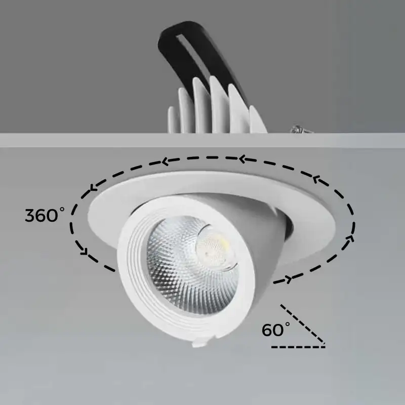Projecteur LED rond encastrable orientable 360°- 10W - SNAKE