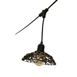 Abat-jour Nesty – rotin PVC marron