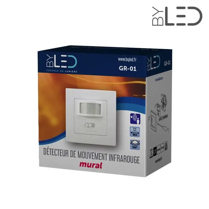 Détecteur de mouvement infrarouge mural - Groom GR-01