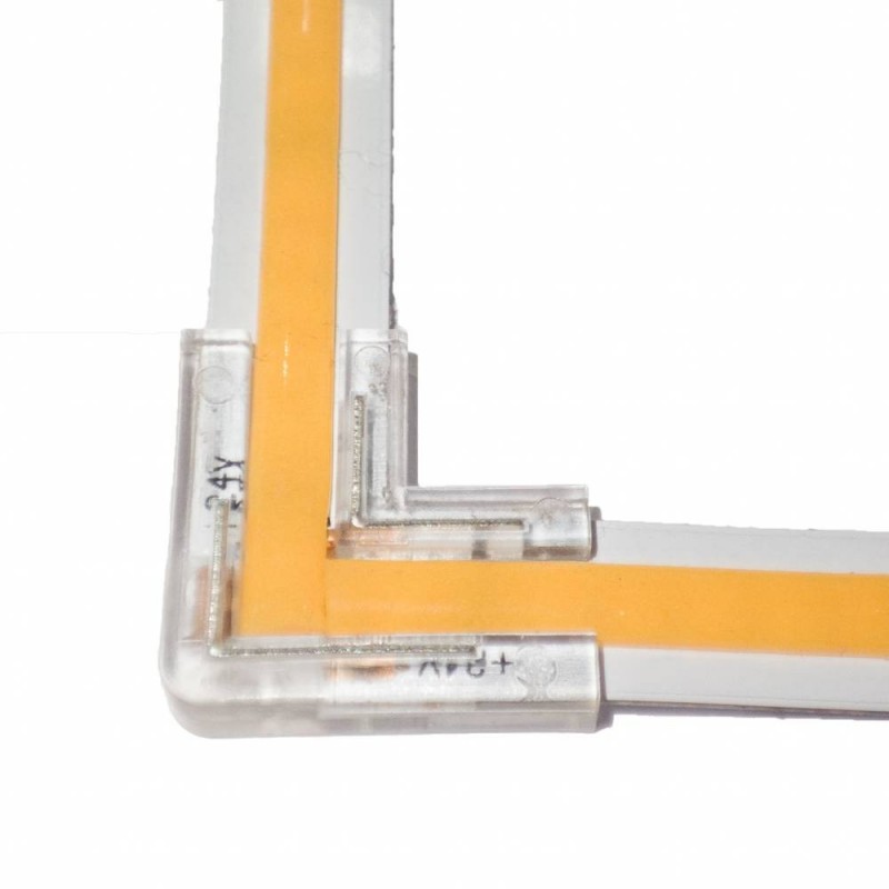 Jonction invisible en L pour ruban LED mono IP20 sans soudure "Clipx"