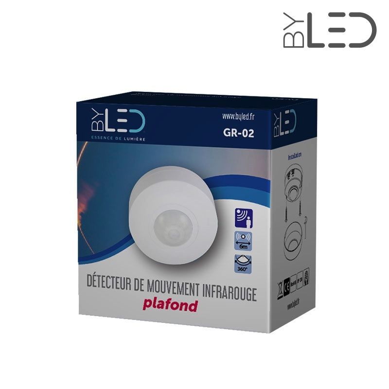 Détecteur de mouvement infrarouge plafond - Groom GR-02