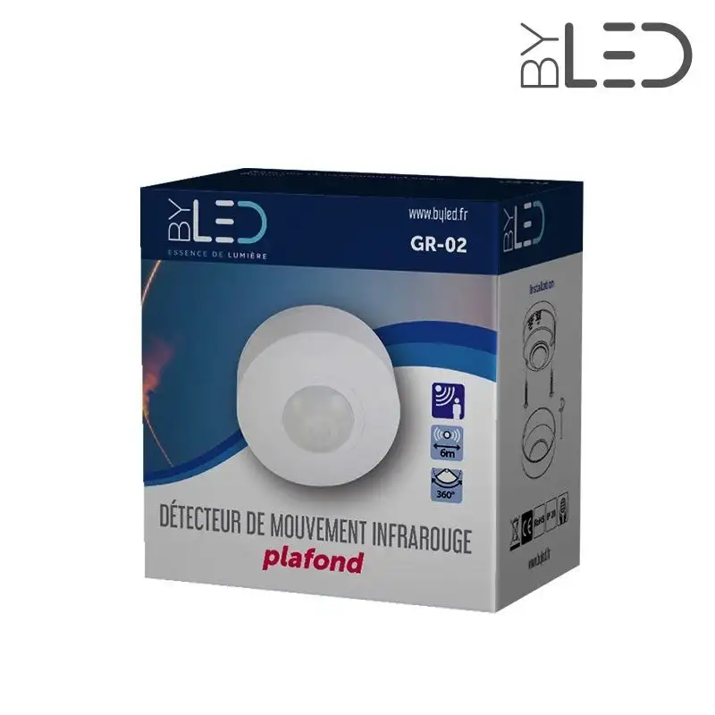 Détecteur de mouvement infrarouge plafond - Groom GR-02