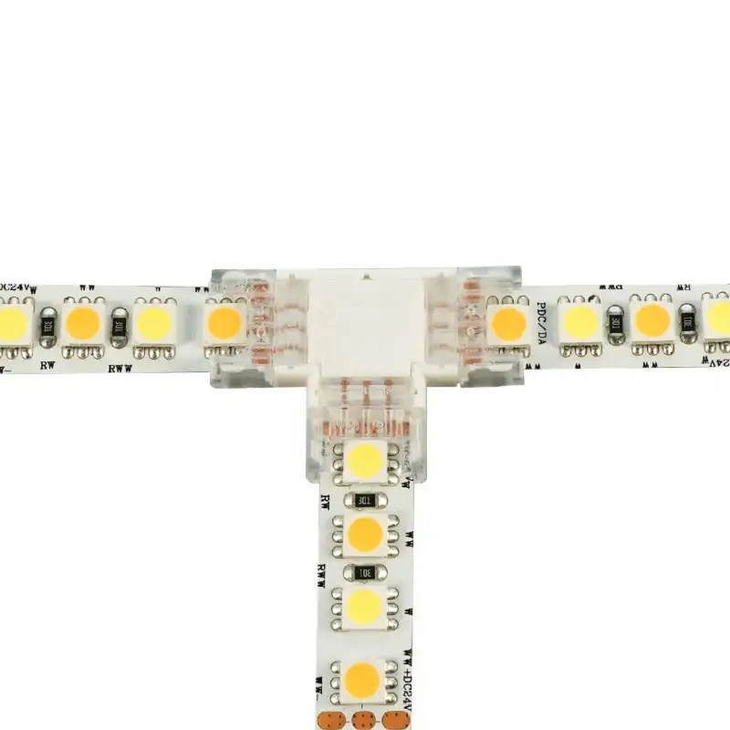 Jonction en T pour ruban LED CCT IP20 10mm sans soudure "Click"