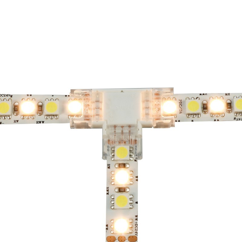 Jonction en T pour ruban LED CCT IP20 10mm sans soudure "Click"