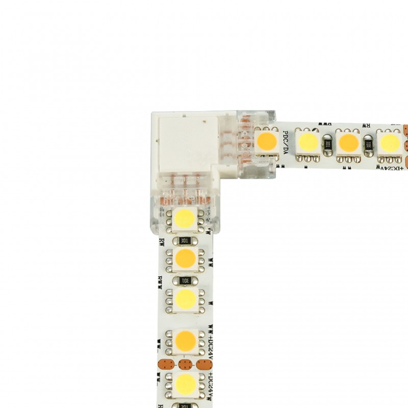 Jonction en L pour ruban LED CCT IP20 10mm sans soudure "Click"