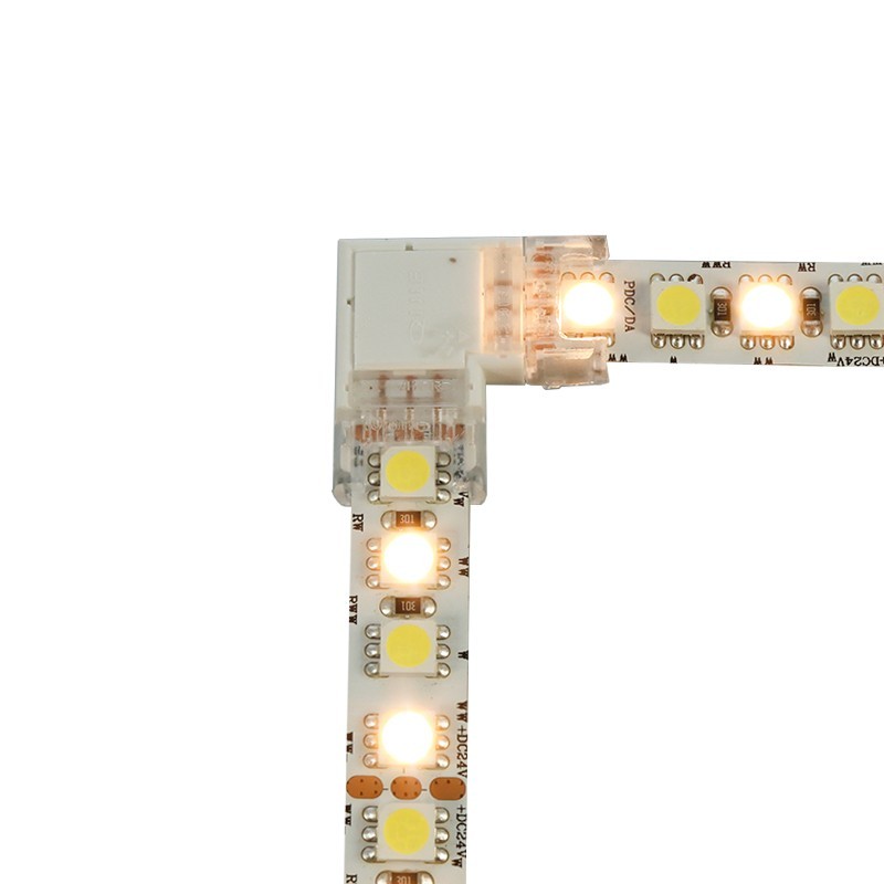 Jonction en L pour ruban LED CCT IP20 10mm sans soudure "Click"