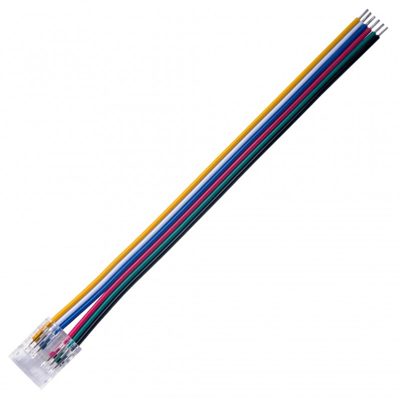 Connecteur d'alimentation pour ruban LED COB RGB+CCT IP20 12mm sans soudure "Clipx"