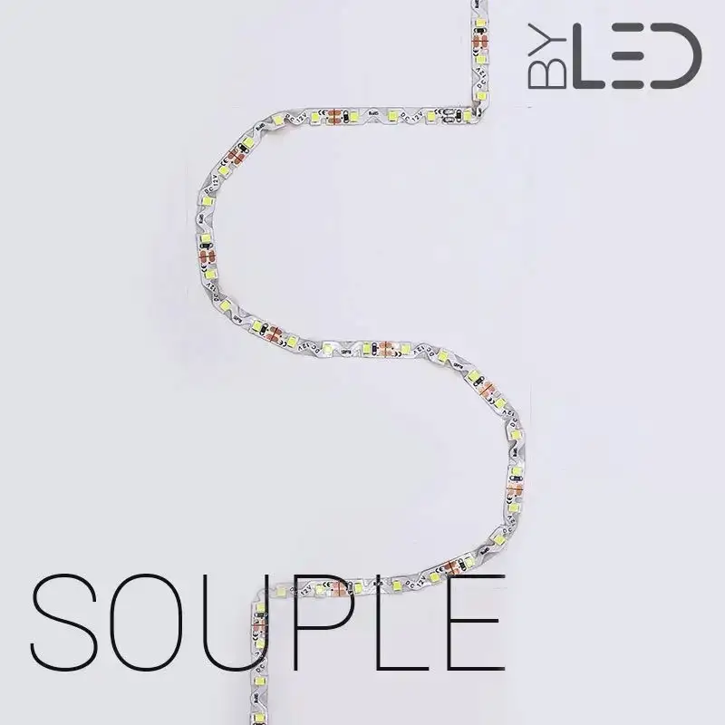 Ruban LED articulé Zig-Zag - 9,6W/m - IP20 - Blanc - 60 LED/m - 2835+ - 5m - 24V