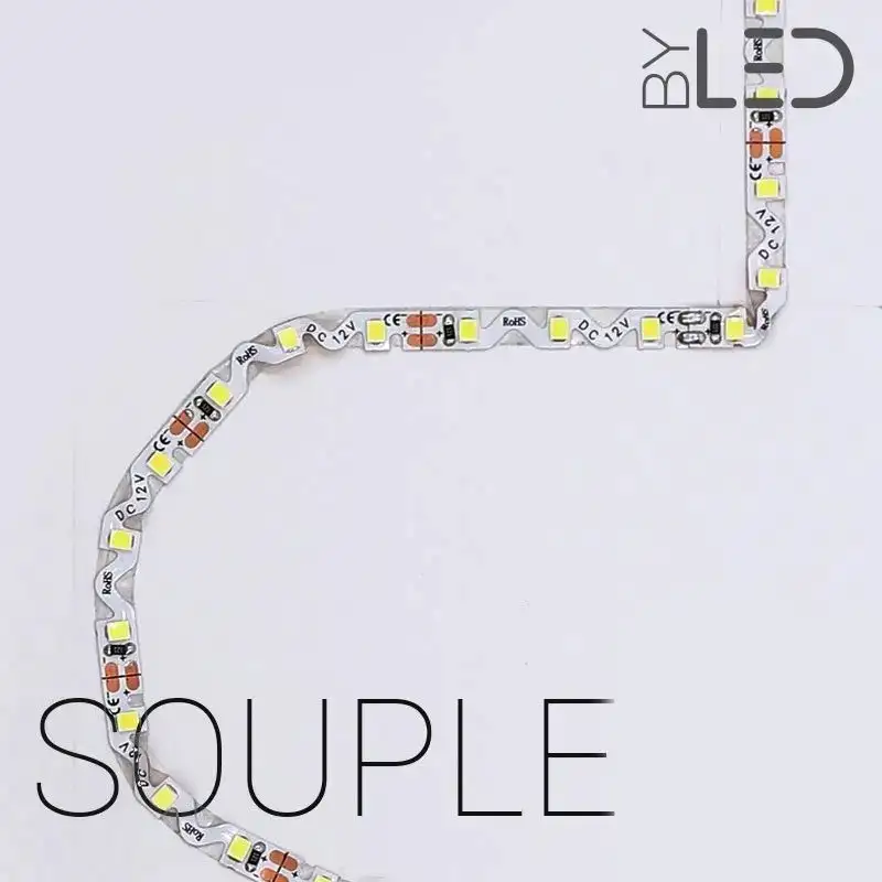 Ruban LED articulé Zig-Zag - 9,6W/m - IP20 - Blanc - 60 LED/m - 2835+ - 5m - 24V