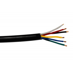 Câble gainé noir RGBCCT 0,52mm² (au mètre)