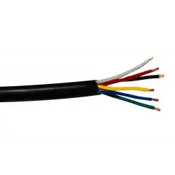 Câble gainé noir RGBCCT 0,52mm² (au mètre)