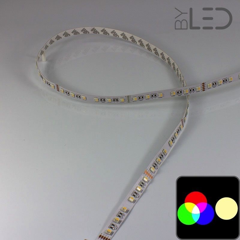 Ruban LED à la coupe RGB & Blanc chaud - 19,2W/m - IP20 - 60 LED/m - 5050 - 24V