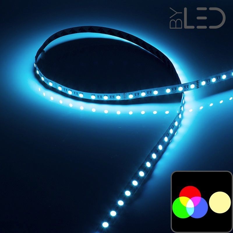 Ruban LED à la coupe RGB & Blanc chaud - 19,2W/m - IP20 - 60 LED/m - 5050 - 24V