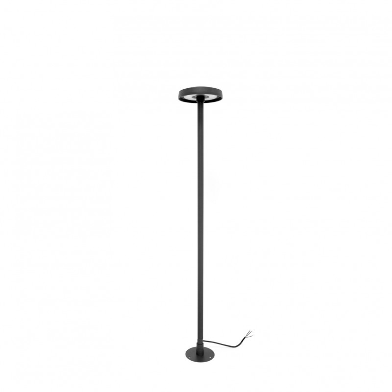 Luminaire de jardin à piquer 80cm, NOIR, tête bombée et effet lumineux blanc chaud 3000K 230V IP65
