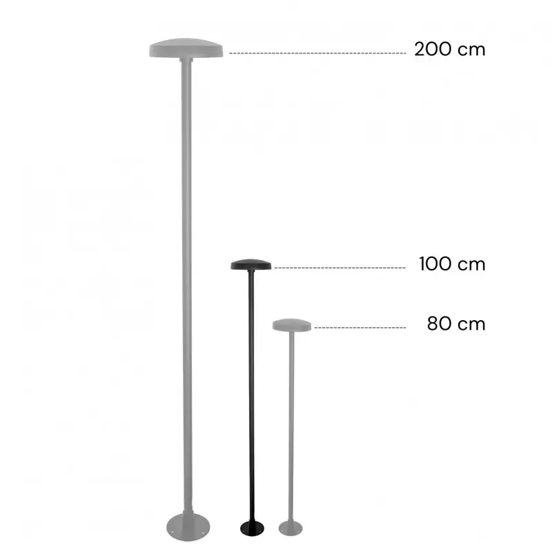 Borne LED extra fine d'extérieur à tête bombée - 7W - 100 cm - noir - Haalö Borne LED extra fine d'extérieur à tête bombée - 7W - 100 cm - noir - Haalö