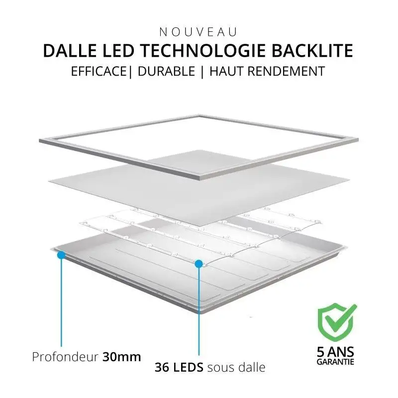 Dalle LED - 60x60cm - 40W - Blanc jour Dalle LED - 60x60cm - 40W - Blanc jour