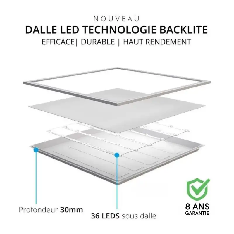 Dalle LED Panel V2 - 40W - UGR19 - Blanc jour - 4 crochets Dalle LED Panel V2 - 40W - UGR19 - Blanc jour - 4 crochets