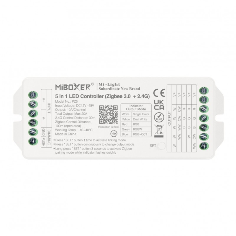 Contrôleur Zigbee - 5 en 1 - 20A - 2.4GHz - MiBoxer PZ5