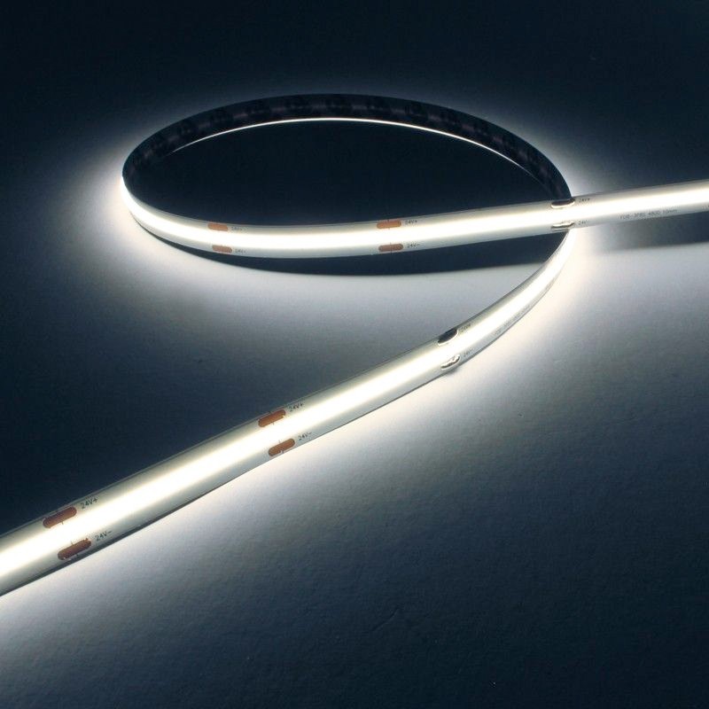 Ruban LED COB Haute efficacité à la coupe - 15W/m - 125lm/W - Tropicalisé IP65 - Blanc - 480LED/m - 24V