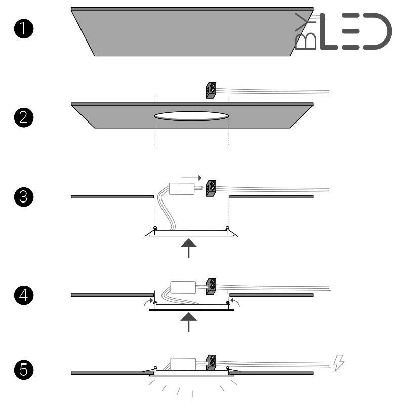 Dalle LED ronde 12 W encastrable - extra plate - SUNNY-12